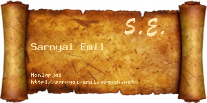 Sarnyai Emil névjegykártya