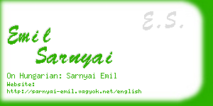 emil sarnyai business card